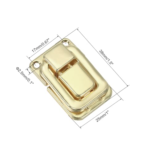 Image of PATIKIL Toggle Catch Lock 1.5 inch x 1 inch, 18 Pack Metal Buckle Hasp Lock Latch Clasp for Jewelry Box Wooden Case Decoration, Light Gold