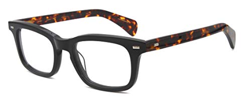 FERAVIA Lunettes de Vue fort audacieux Rectangulaire Lentille Transparente Deux Tons Cadre Acétate Pour Hommes Femmes Cover