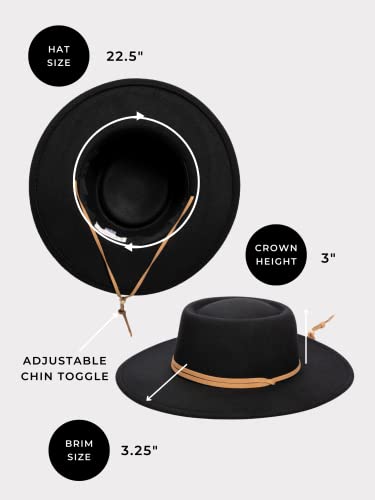 San Diego Hat Co. Velejador feminino com faixa de camurça dupla ajustável com cordão de queixo e aba