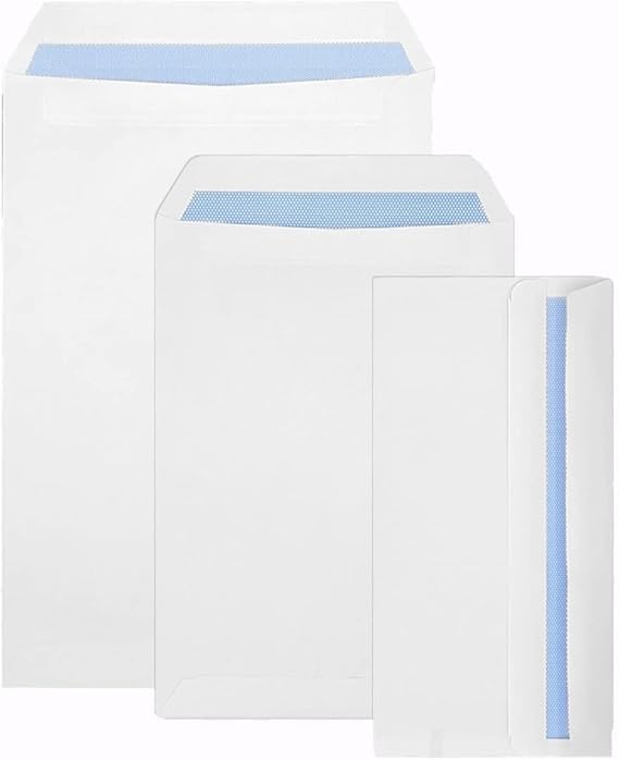 DL, A4,A5 White Self-Seal Pocket Envelopes No Window –for Home, Office & Business Mailing Pack of 20-1000 pc (500, A4 [ 229mm X 324mm ])