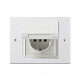  GIRA Komplett-Set, Steckdose mit Klappdeckel, wassergeschützt -reinweiß- 045466 + 021166 TX 44