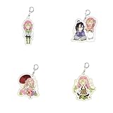 Colección Limitada Llaveros Demon Kanroji Mitsuri (4 Modelos) - Objetos Coleccionista Anime, Regalo Kawaii para Chicas/Niños