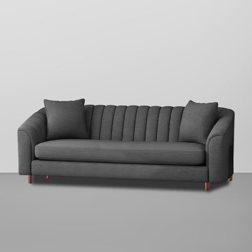 Image of Doraldo 3 Seater Sofa Set for Living Room (Dark Grey) Premium Fabric Sofa