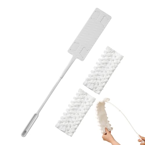Cepillo Limpiador para Polvo en Rendijas | Limpiador De Polvo para Rendijas Domésticas con 2 Paños De Microfibra | Accesorio De Barrido para Zonas Difíciles En Muebles Refrigerador Encimera
