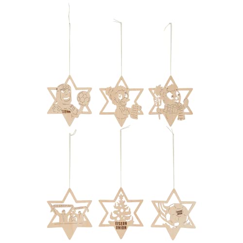 1. FC Union Berlín - Colgante de Navidad con estrellas (madera, 6 unidades) Cover