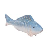 MAGICLULU Escultura de Madera Mediterránea Pequeña de Pez en Color Azul Oscuro, Adorno Artesanal para Decoración de Mesa, Estantería o Baño, Estatua Costera Única y Resistente para Hogar