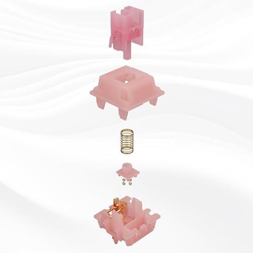Image of MELETRIX WS Pink Pearl Linear Mechanical Keyboard Switches, Pre Lubed 5 Pins Keyboard Switch Set with POM Stem, PA Housing for Gaming DIY Keyboard (35Pcs)