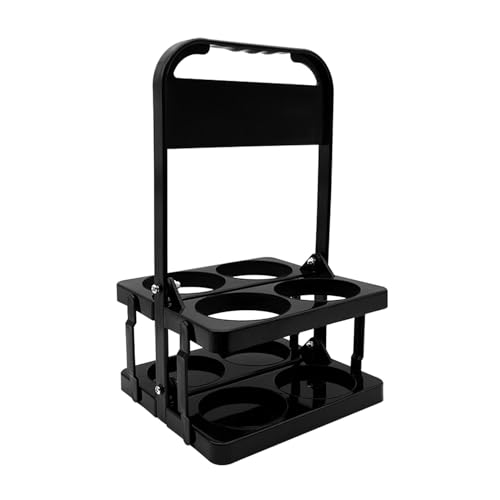 F Fityle Portabotellas de Agua Deportiva, 4 Botellas de Capacidad, portátil, Plegable, Cesta para fútbol, Fitness, Negro