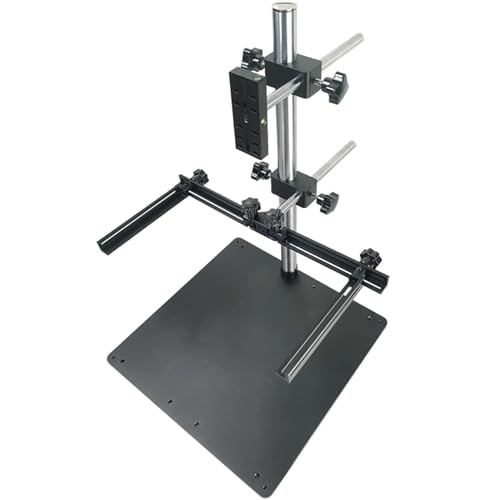 OSPSHPG Industrial Camera Vision Experiment Stand, with 12-inch Base Plate, Foldable Light Source Rack, Leveling Gauge, Column-Type Universal Bracket, for Lab Microscopes