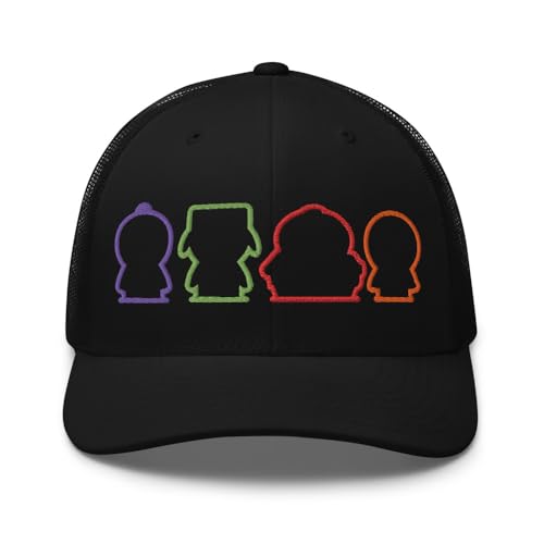 South Park 4 Boys Embroidered Trucker Cap Black