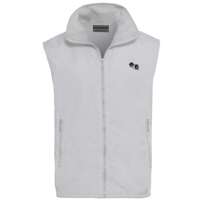 Unisex Waterproof Bowling Gilet Fleece Lined Lawn Bowls Bodywarmer Windproof Sleeveless Jacket with Zip Pockets and Embroidered Logo Outdoor Sports Bowls Clothing S