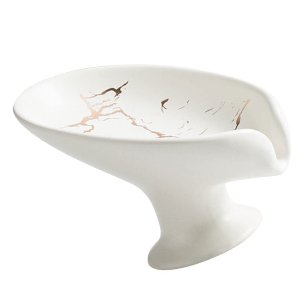 BESPORTBLE soap Box Ceramic soap wash Table soap Dish Bathroom soap Holder Water draining soap Holder soap Dish Leaf soap Plate Leaf soap Dish Rack Filter Screen Ceramics Sink White Travel :