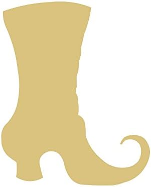 Holiday Boot Witch Boot Cutout Unfinished Wood Halloween Christmas Decor Door Hanger MDF Shape Canvas Style 1