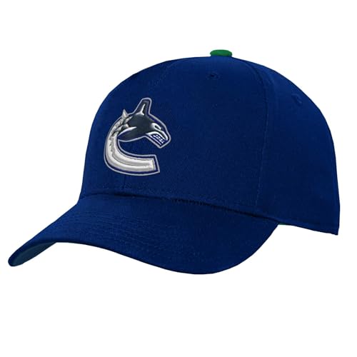Outerstuff NHL Kids Youth 8-20 Officially Licensed Pre-Curved Snapback Hat Cap (US, Alpha, One Size, Vancouver Canucks - Blue)