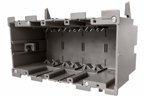 Image of SmarToggle Four Gang Retrofit Wall Box - Old Work Electrical Box for Stud or No-Stud Mount | 1-1 /2 inch Toggle Depth | Quad Device, Smart Switch, or Outlet PC Wall Box, 3-Pack
