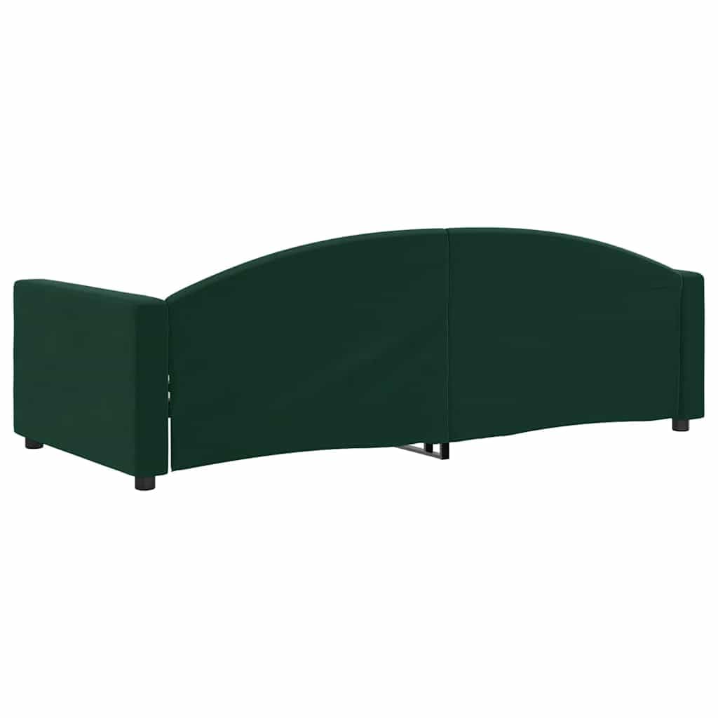 Velluto Trasformabile 2 in 1 Divano Letto Verde Scuro 90x200 cm