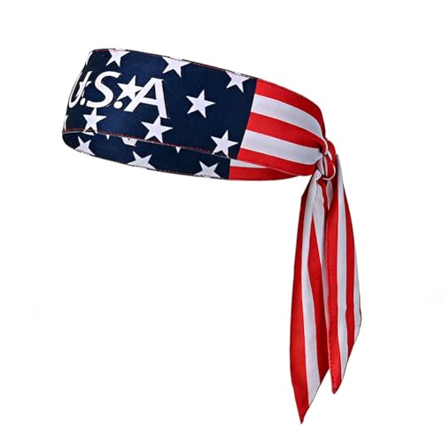 Bandana con la bandera de Estados Unidos, bandana con bandera de Estados Unidos, diadema de bandera estadounidense, diadema deportiva que absorbe el sudor, para correr, gimnasio, ciclismo, tenis