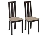 Poids : 13.80 kg Vente-unique - Lot de 2 chaises Domingo - Hêtre Massif wengé