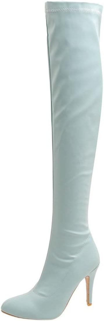 BEAUPAS Women's Pointed Toe Over The Knee Thigh High Boots High Heel Stiletto Boots Shoes