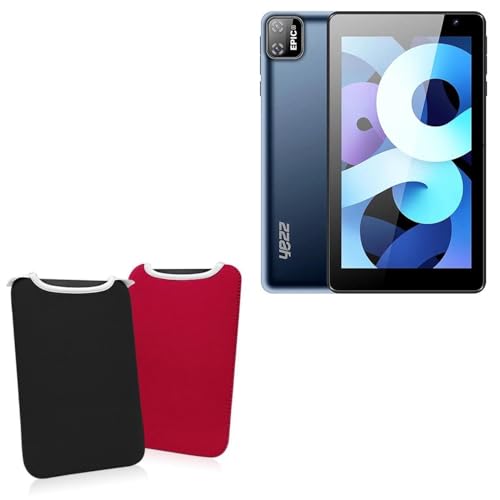 BoxWave Case Compatible with Yezz Epic 3 - SlipSuit, Soft Slim Neoprene Pouch Protective Case Cover - Jet Black/Crimson Red (Reversible)