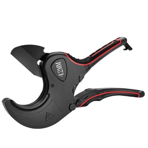 ラチェット式PVCカッター 塩ビカッター 重切削 エンビカッター ラチェット - PVCパイプホースカッター 配管用切削工具 、PE、ゴムホース用の効率的な PVC パイプ ハサミ、プラスチックホース 切断作業用