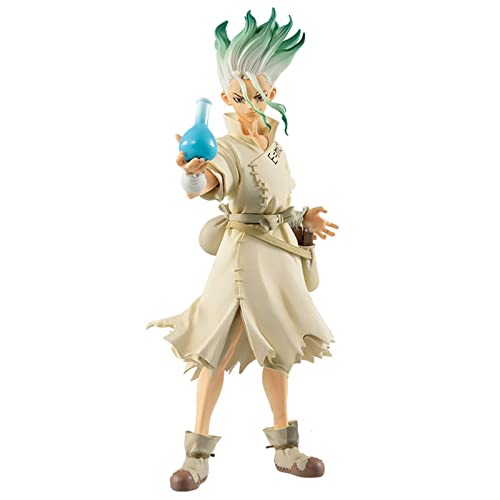 Anjinguang Figura de anime Dr. Stone, figura de acción de Ishigami Senkuu, 20 cm de pie, Anime Dr.Stone Figurine Model Manga, regalos para el hogar