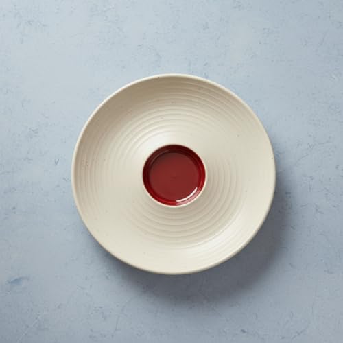 Image of BLACKCARROT Ceramic Serving Platter with Dip Section | 10.8 Inch