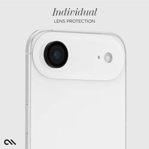 Image of Case-Mate Camera Lens Protector with Aluminum Black Rings for iPhone Air - Double Tempered Glass, Anti-Scratch - Ultra HD View with Night Shooting, Case Friendly, Easy Install