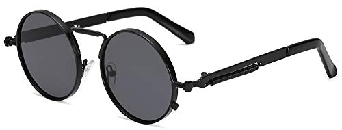 Retro Round Circle Metal Frame Steampunk Sunglasses for Women Men3334