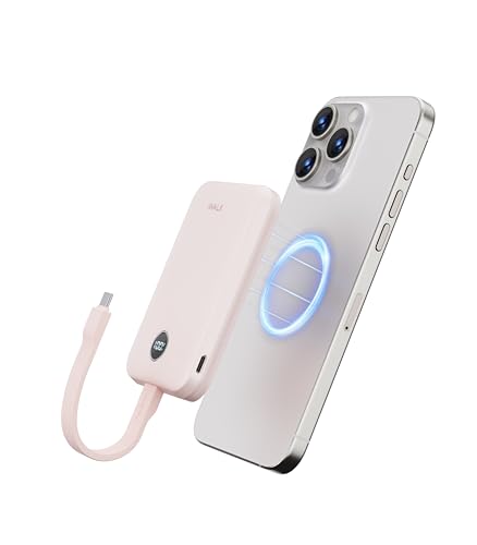 Image of iWALK Magnetic Power Bank 10000mAh, 30W Wireless Portable Charger with Fast Charging USB-C Cable,Qi2 Certified 15W Battery Pack with LED Display for iPhone 17 /16 /16 Pro /15 /14 /13 Series, Samsung Galaxy