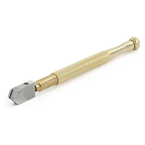 ILOVETOOL 5-12mm Oil Feed Carbide Tip Glass Cutter Cutting Tool Golden Metal Handle Cover