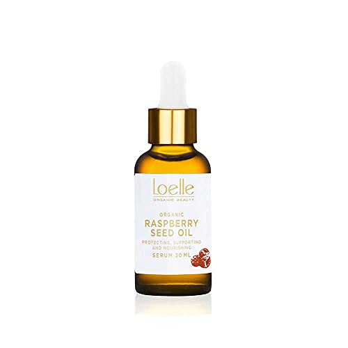 Loelle - Aceite de Semilla de Frambuesa 100% Puro para Cara, Cuerpo, Manos y Pelo - Los Aceites Corporales Secos Ayudan a Aclarar Manchas Solares - Producto Orgánico Facial y Antiarrugas 30 ml
