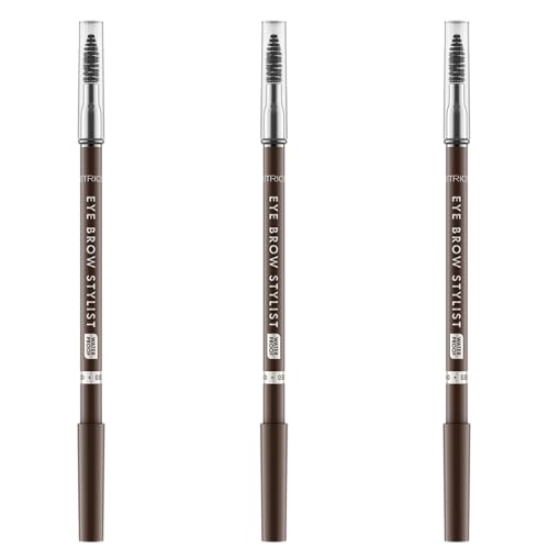 Catrice Eye Brow Stylist 030 brow-n-eyed, brauner Augenbrauenstift, mit Augenbrauenbürstchen, vegan, 3er-Pack, 3 x 1,4 g