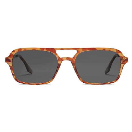 Image of SOJOS Vintage Polarized Aviator Sunglasses for Women Men 70s Retro Flat Narrow Rectangular Womens Glasses SJ2186