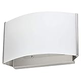 Sunlite 82061-SU LED Decorative Curved Glass Wall Sconce Fixture, 10 Watts, 600 Lumen, Brushed Nickel Finish, Dimmable, 1 Light, 30K-Warm White