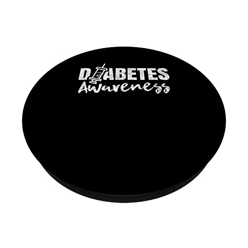 Diabetes Awareness Diabetic Insulin Diabetician PopSockets Swappable PopGrip, Black - Image 2
