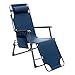 Enrico Coveri Sedia Sdraio Reclinabile Con Funzione Lettino, Cuscino, Portaoggetti, Struttura Pieghevole E Seduta In Textilene Per Casa, Spiaggia E Giardino