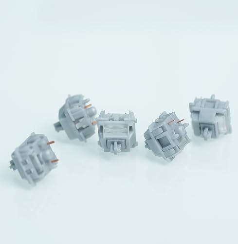 Image of GATERON Smoothie Silver Keyboard Switches, Linear RGB LED 5 Pin Factory Pre-lubed 45gf Full POM Key Switches for MX Mechanical Keyboard(105PCS) | Linear,RGB LED,5 Pin,Factory Pre-lubed,Full POM Material,compatible for MX Mechanical Keyboard