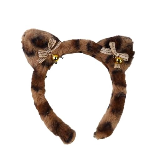 Serre-tête à oreilles de chats à la mode léopard confortable décoration de cheveux pour diverses tenues et