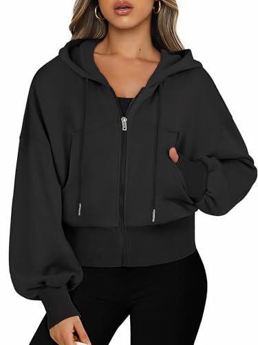 Jhsnjnr Damen Zip Up Hoodie Langarm Sweatjacke mit Kapuze Leichte...