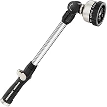 FANHAO 16-Inch Metal Watering Wand, Heavy Duty Garden Hose Wand with 9 Spray Patterns, 180 Rotating Long Hose Nozzle Sprayer Thumb Flow Control, Ideal to Water Hanging Baskets and Shrubs - Black