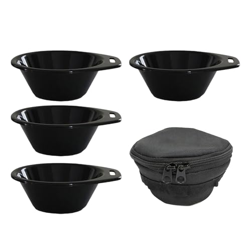Copa de camping – Cuenco de camping, 4 juegos con bolsa de almacenamiento, cuencos portátiles ligeros y duraderos, engranaje de cocina de viaje, mochila de senderismo, vajilla para aventuras activas