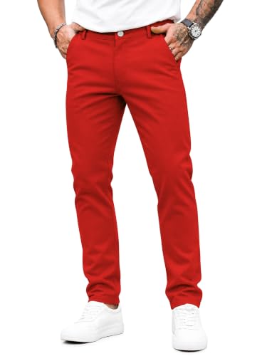 Image of HUNGSON Mens Chinos Dress Pants Slim Fit Stretch Business Casual Golf Work Slacks Trousers