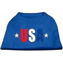 قميص Mirage Pet Products USA Star Screen Print، صغير، أزرق