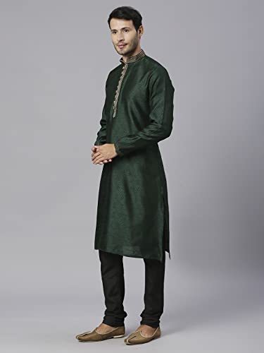 Image of Rajubhai Hargovindas Men's Jacquard Work Kurta Set