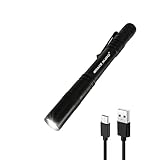Grace Marci Tactical Rechargeable Pen Light Flashlight, USB-C Rechargeable, 3 Light Modes with Clip, Pocket Size for EDC, Small Led Penlight for Camping, Emergency Inspection and Repair