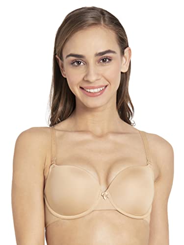 Image of Jockey UL60 Women's Under-Wired Padded Micro Touch Nylon Elastane Stretch Medium Coverage T-Shirt Bra with Detachable Straps