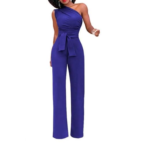 WOYUANSHA Monos Bodysuit Mono De Mujer Mono De Señora Transpirable Atractivo Ajustado Costuras Firmes con Cinturón Mono De Mujer Ajustado Ropa Diaria M Royalblue