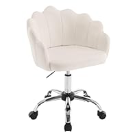 IWMH Thuiskantoorstoel, schattige fluwelen make-upstoel, bureaustoelen met brede zitting, gestoffeerde moderne getuft accent fauteuil, ergonomische computerstoelen met kattenthema voor woonkamer