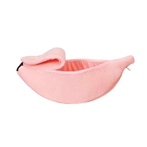BINGHONG3 Cama para Mascotas, Suministros creativos para Jugar a Descansar, caseta para Mascotas, Gato, arenero, Banana, Modelado de Gatos nidos, Rosa, Large